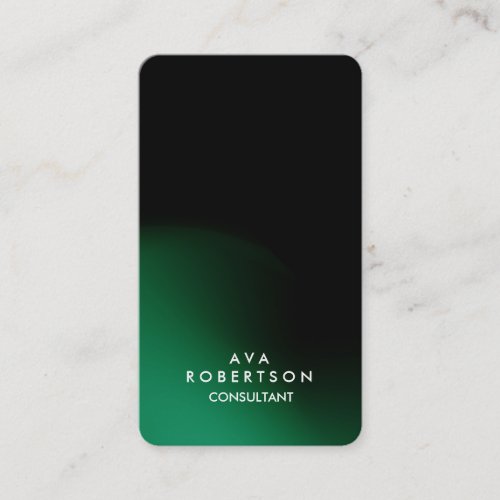 Trendy Green Black Creative Consultant Manager Business Card