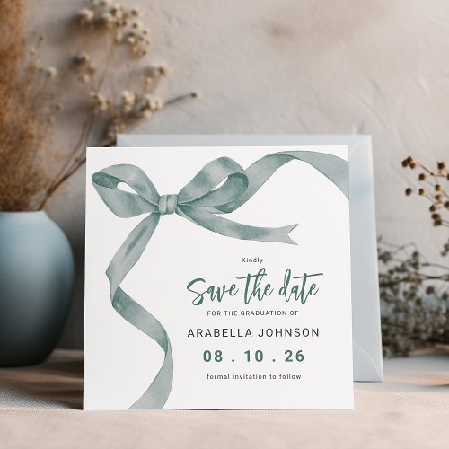 Trendy Green Bow Graduation