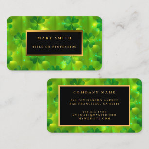 Trendy Green Clover 4 Lists Collection Business Card