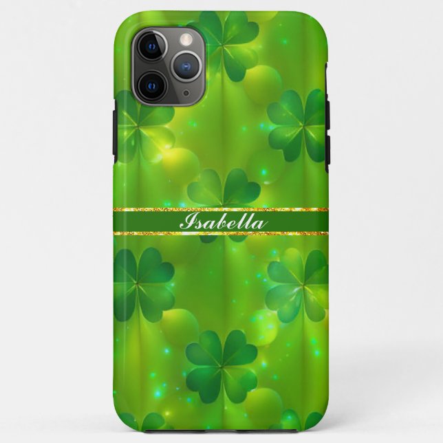 Trendy Green Clover 4 Lists Collection Case-Mate iPhone Case (Back)