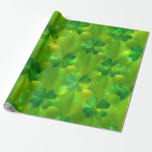 Trendy Green Clover 4 Lists Collection Wrapping Paper