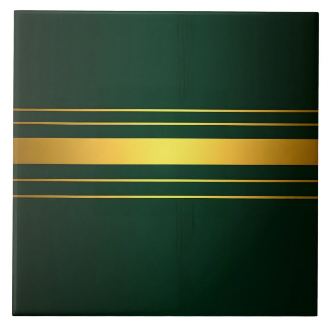 Trendy Green Gold Luxury Linen Texture Collection Ceramic Tile (Front)