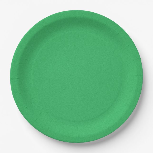Trendy Green Grainy Background Paper Plates (Front)