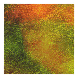 TRENDY GREEN & ORANGE MODERN ABSTRACT PAINTING FAUX CANVAS PRINT