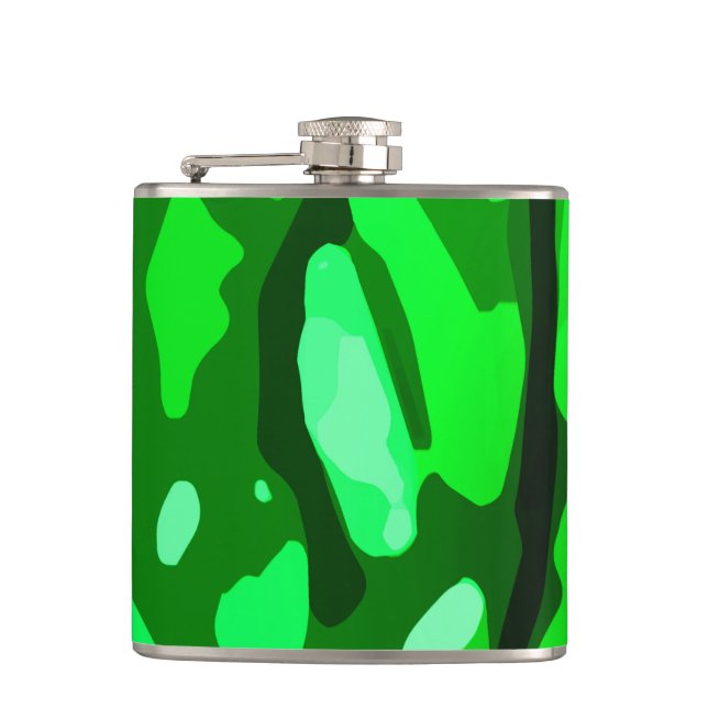 Trendy Green Pattern Flask (Front)