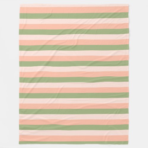 Trendy Green Pink Orange Striped Elegant Template Fleece Blanket