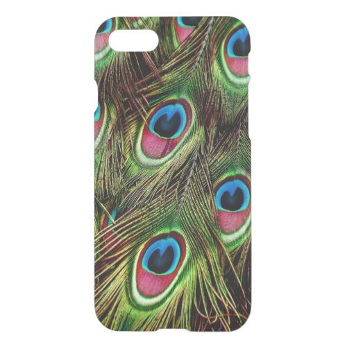 trendy green purple teal turquoise peacock feather iPhone SE87 case