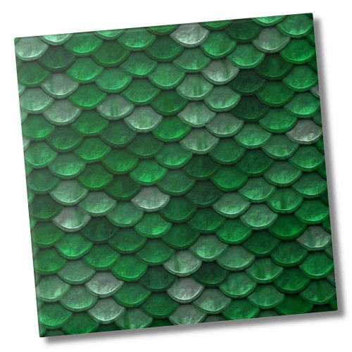 Trendy Green Scale Pattern Ceramic Tile