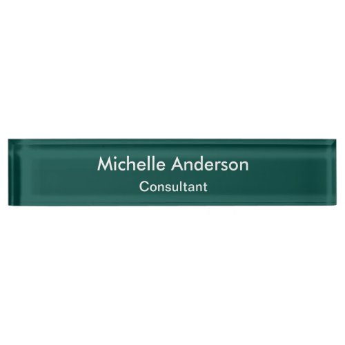 Trendy Green Script Consultant Desk Nameplate