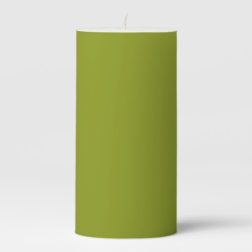 Trendy Green solid color Pillar Candle