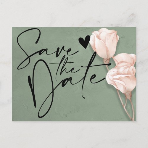 trendy greener Save the Date Announcement Postcard