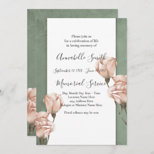 trendy greenery Loving Memory Invitation