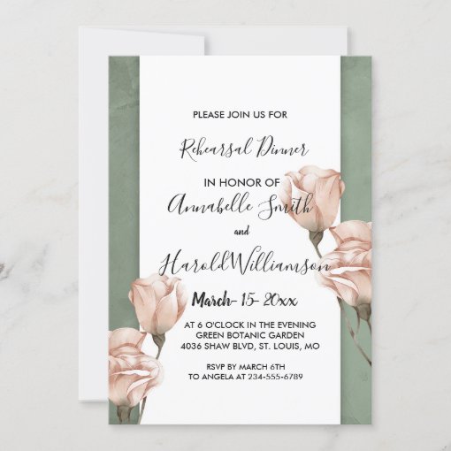 Trendy Greenery Rehearsal Dinner Invitation Zazzle