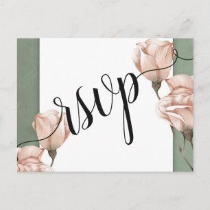 trendy greenery RSVP Invitation Postcard