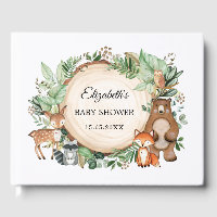 Trendy Greenery Woodland Animals Baby Shower