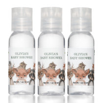 Trendy Greenery Woodland Forest Wild Animals Favor Hand Sanitizer