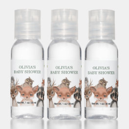 Trendy Greenery Woodland Forest Wild Animals Favor Hand Sanitizer