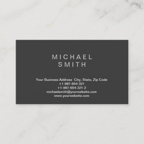 Trendy Grey Background Consultant Business Card