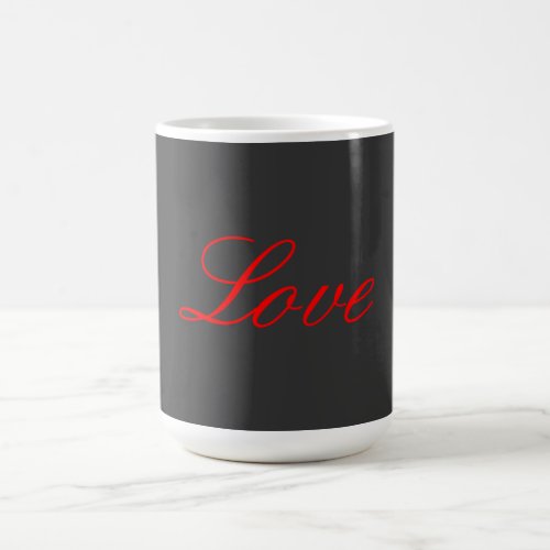 Trendy Grey Background Red Love Wedding Coffee Mug