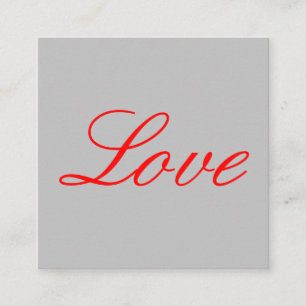 Trendy Grey Background Red Love Wedding Enclosure Card