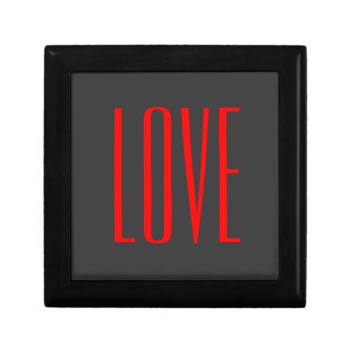 Trendy Grey Background Red Love Wedding Gift Box