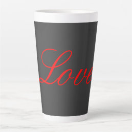 Trendy Grey Background Red Love Wedding Latte Mug