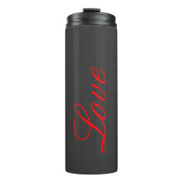 Trendy Grey Background Red Love Wedding Thermal Tumbler