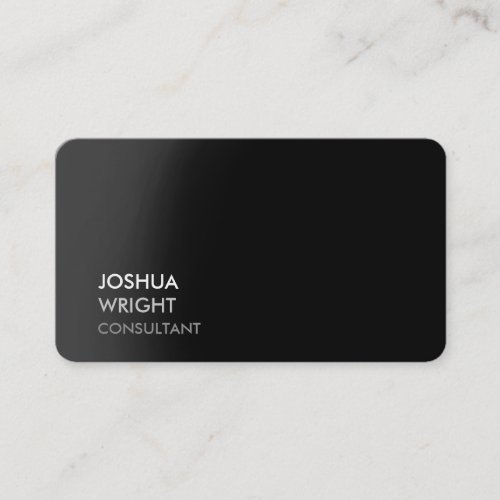 Trendy Grey Black Attractive Plain Chic Business Card