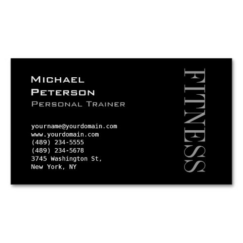 Trendy Grey Black Fitness Sport Business Card