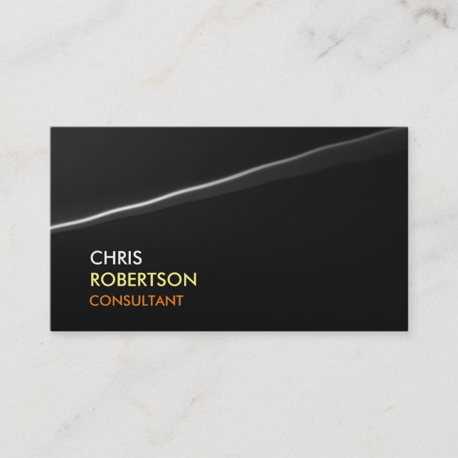 Trendy Grey Black Modern Attractive Business Card (Front)