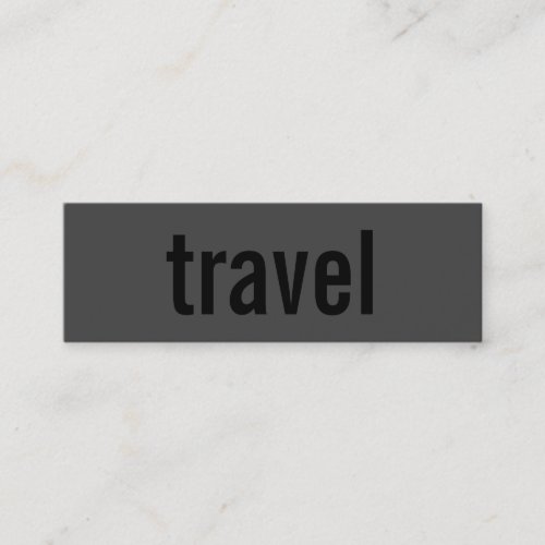Trendy Grey Black Plain Travel Agent Business Card