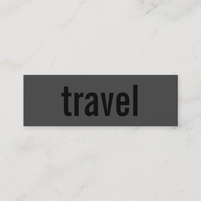 Trendy Grey Black Plain Travel Agent Business Card (Front)