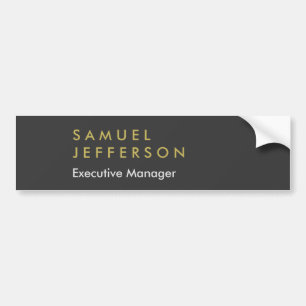 Trendy grey black professional plain modern bumper sticker