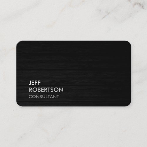Trendy Grey Black Wood Attractive Plain Chic Business Card