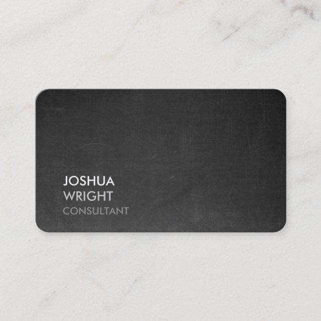 Trendy Grey Chalkboard Attractive Plain Chic Business Card (Front)