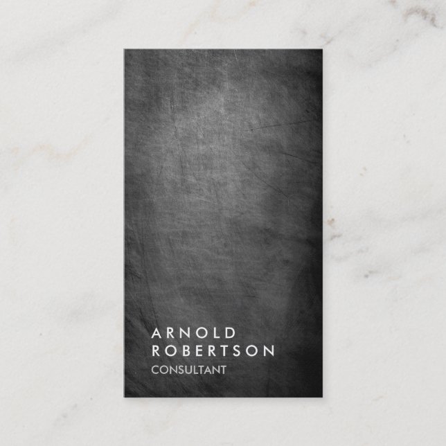 Trendy Grey Chalkboard Consultant Business Card (Front)
