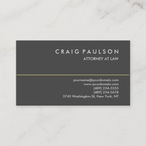 Trendy Grey Consultant Attorney Business Card