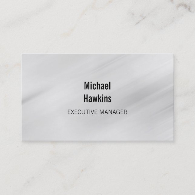 Trendy Grey Contemporary Executive Manager Business Card (Front)