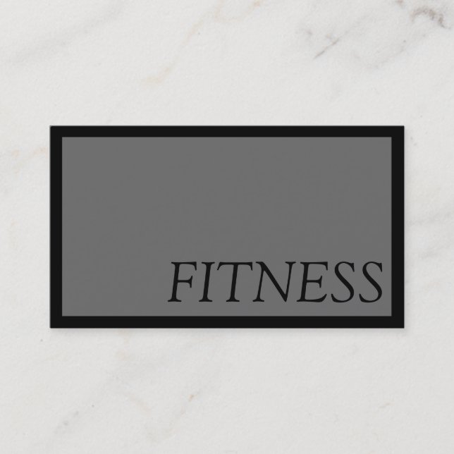 Trendy Grey Fitness Sport Business Card (Front)