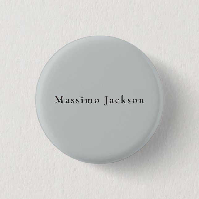 Trendy Grey Modern Design Unique Personal Button (Front)