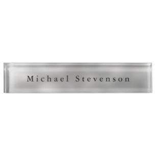 Trendy Grey Modern Design Unique Personal Name Plate