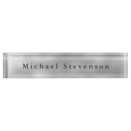 Trendy Grey Modern Design Unique Personal Name Plate