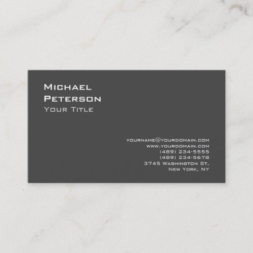 Trendy Grey Modern Stylish Business Card