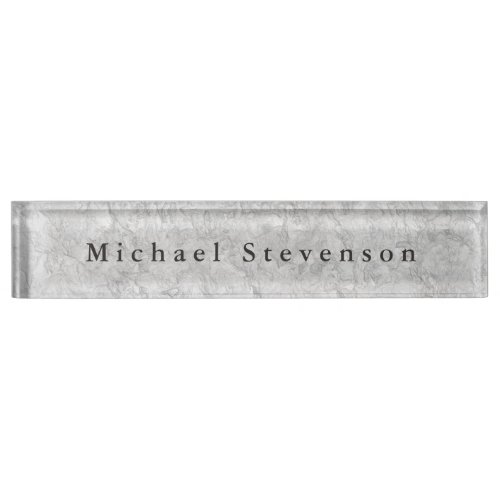 Trendy Grey Modern Unique Desk Name Plate