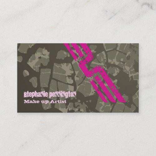 Trendy grey pink camouflage cosmetologist cards business card template
