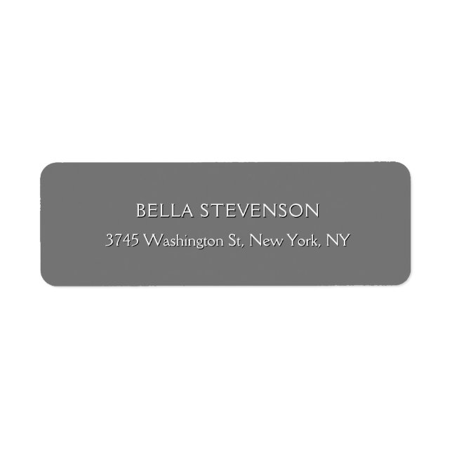 Trendy Grey Plain Simple Minimalist Stylish Label (Front)
