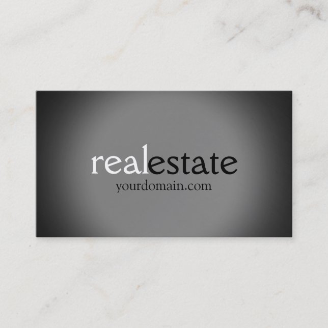 Trendy Grey Real Estate Agent Business Card (Front)
