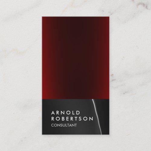 Trendy Grey Red Consultant Business Card