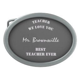 Trendy Grey Silver Best Teacher Ever  Belt Buckle