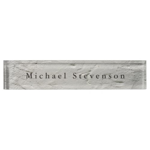 Trendy Grey Wall Design Modern Unique Personal Desk Name Plate